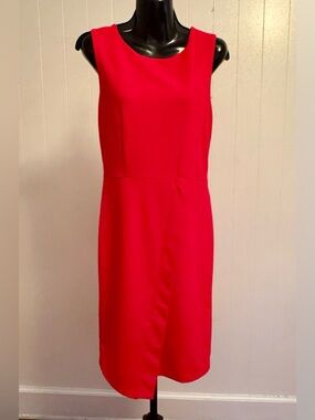The Limited Bright Red Sleeveless Sheath Midi Dress
